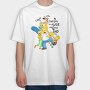 Simpsons Coraje Stupid Dou Me Loon Bad, Tricou Oversize Barbati (Unisex)