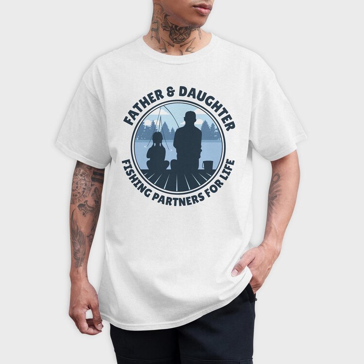 Father And Daughter Fishing, Tricou Barbati (Unisex)