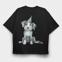 Puppy Party Hat, Tricou Oversize Barbati (Unisex)