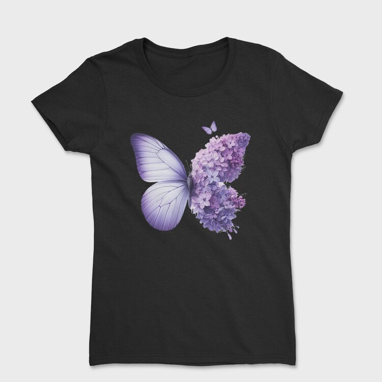Purple Butterfly Flowers, Tricou Femei