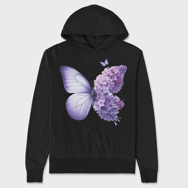 Purple Butterfly Flowers, Hanorac Oversize Barbati (Unisex)