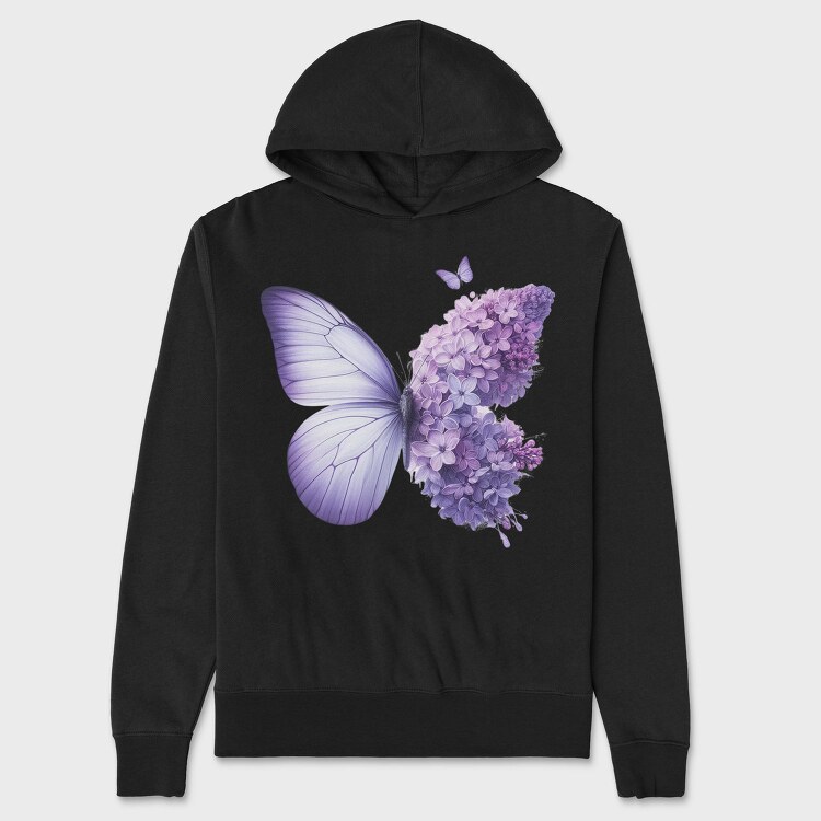 Purple Butterfly Flowers, Hanorac Oversize Barbati (Unisex)