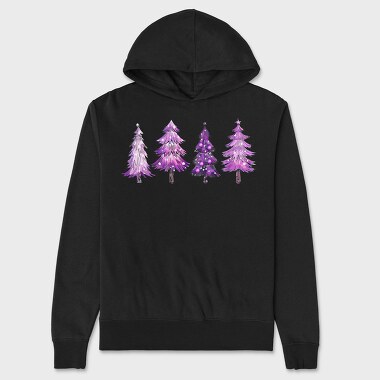 Purple Christmas Trees, Hanorac Oversize Barbati (Unisex)