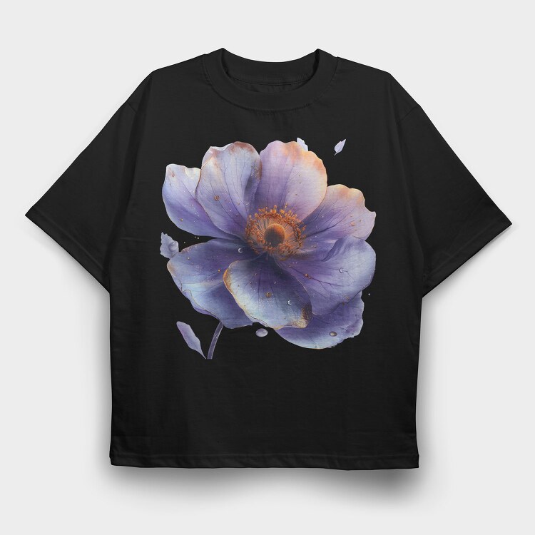 Purple Flower Glow, Tricou Oversize Barbati (Unisex)