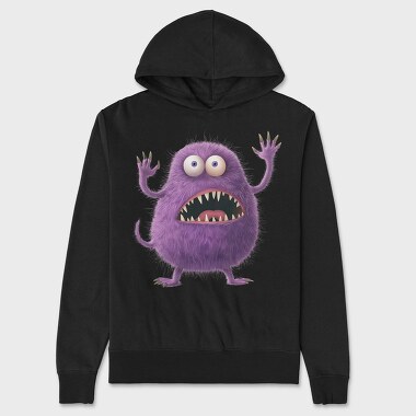 Purple Monster Face, Hanorac Oversize Barbati (Unisex)