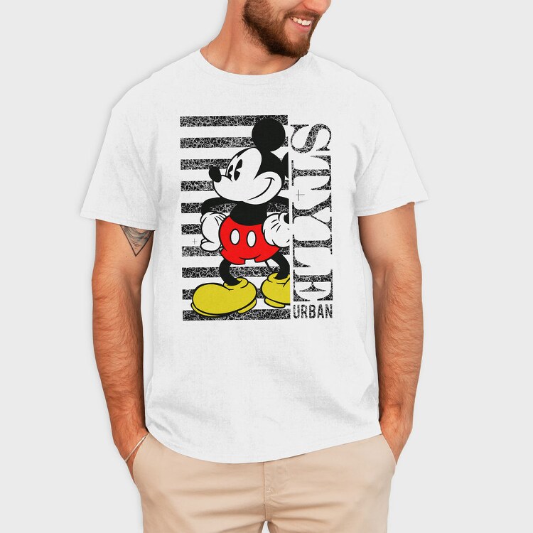 Mickey Mouse Urban Pattern, Tricou Barbati (Unisex)