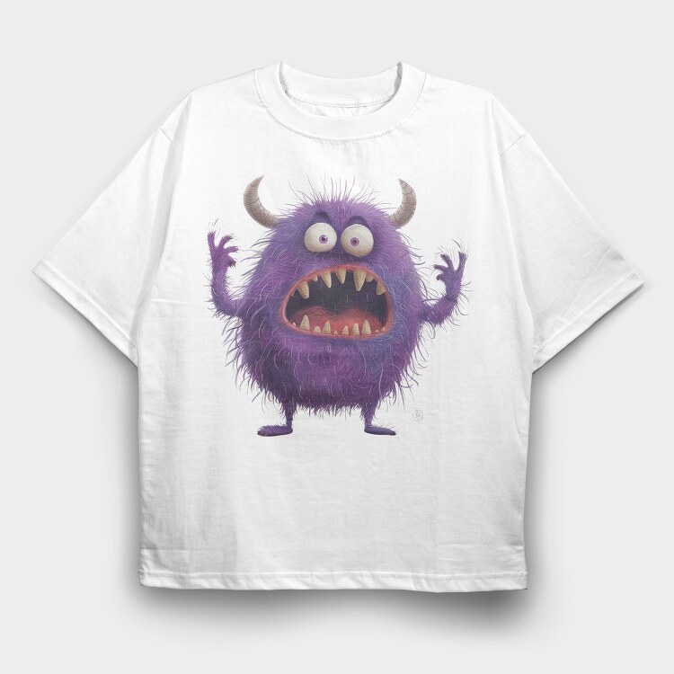 Purple Monster Smile, Tricou Oversize Barbati (Unisex)