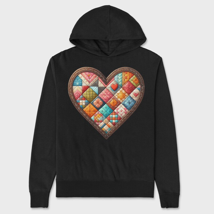 Quilted Hearts Sublimation, Hanorac Oversize Barbati (Unisex)