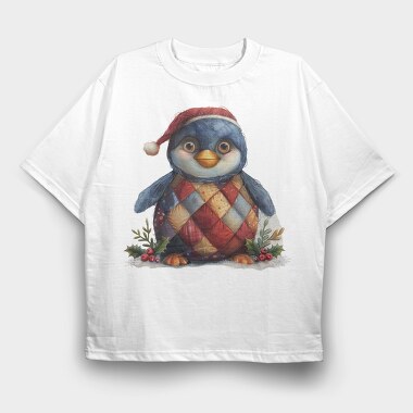 Quilted Penguin Christmas, Tricou Oversize Barbati (Unisex)