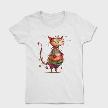 Quirky Cat Christmas, Tricou Femei