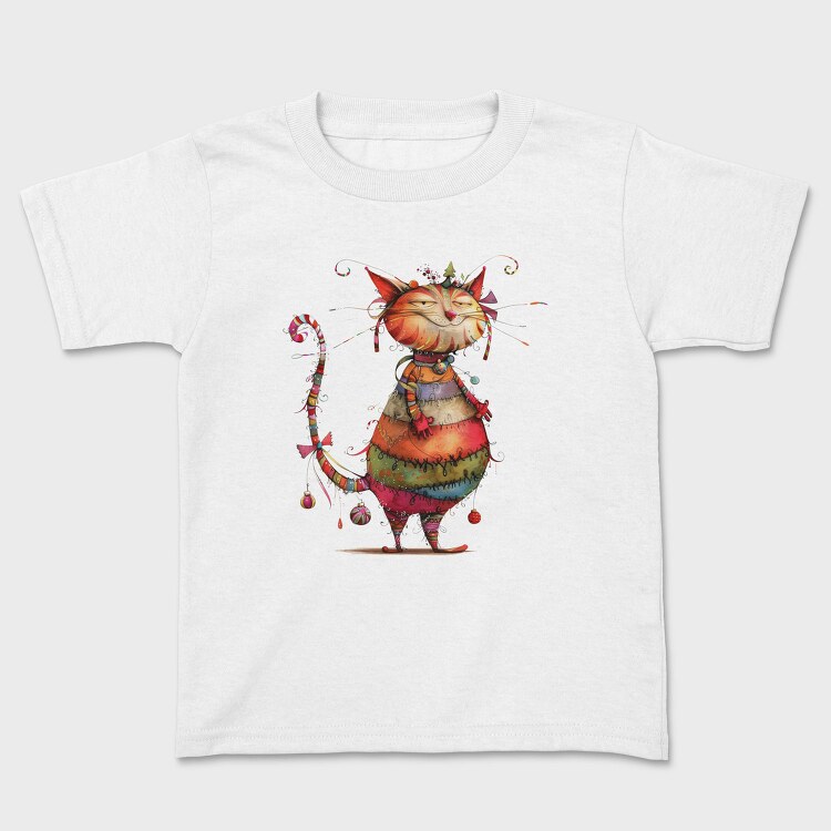 Quirky Cat Christmas, Tricou Copii