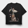 Quirky Christmas Dog, Tricou Oversize Barbati (Unisex)
