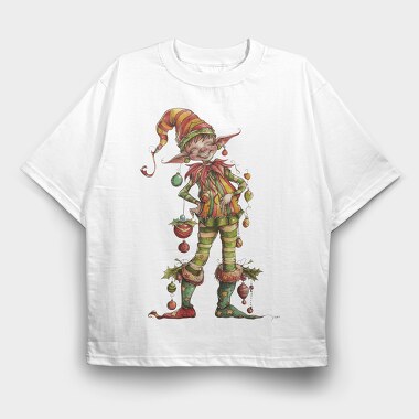Quirky Christmas Elf, Tricou Oversize Barbati (Unisex)