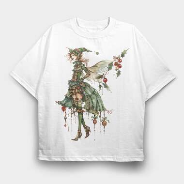 Quirky Christmas Fairy, Tricou Oversize Barbati (Unisex)