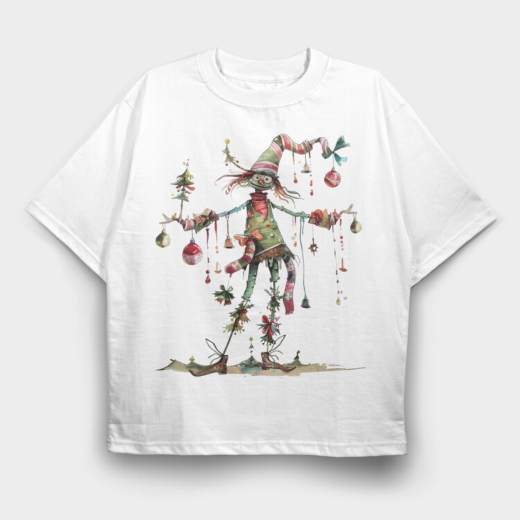 Quirky Christmas Gnome, Tricou Oversize Barbati (Unisex)