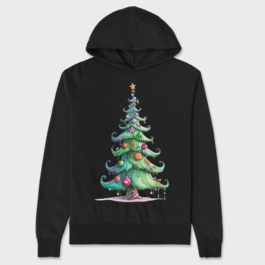Quirky Christmas Tree, Hanorac Oversize Barbati (Unisex)