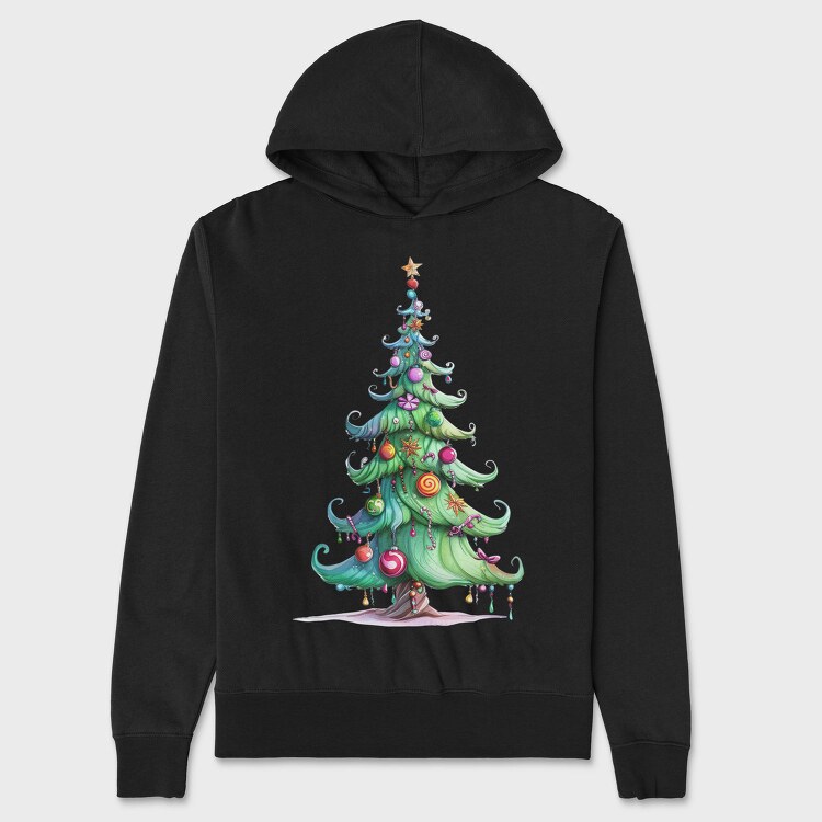 Quirky Christmas Tree, Hanorac Oversize Barbati (Unisex)