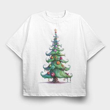 Quirky Christmas Tree, Tricou Oversize Barbati (Unisex)