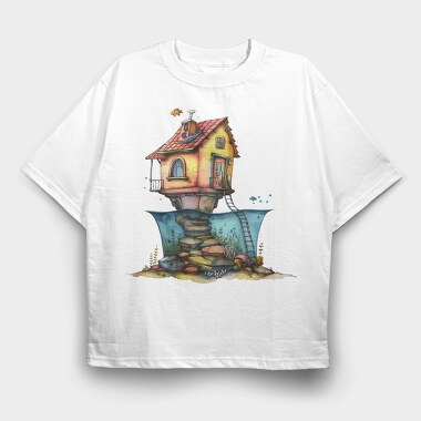 Quirky Fish House, Tricou Oversize Barbati (Unisex)