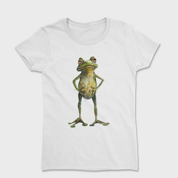 Quirky Frog Standing, Tricou Femei