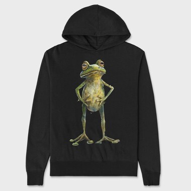 Quirky Frog Standing, Hanorac Oversize Barbati (Unisex)