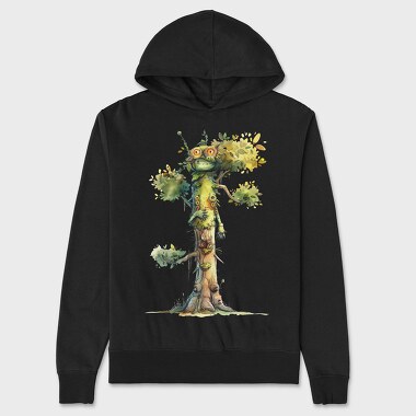Quirky Tree Monster, Hanorac Oversize Barbati (Unisex)