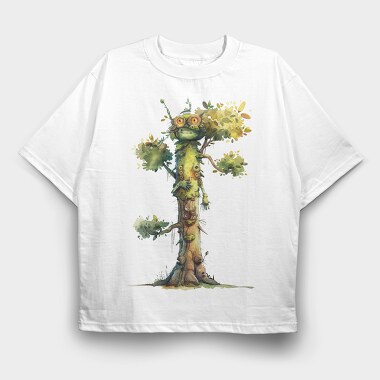 Quirky Tree Monster, Tricou Oversize Barbati (Unisex)