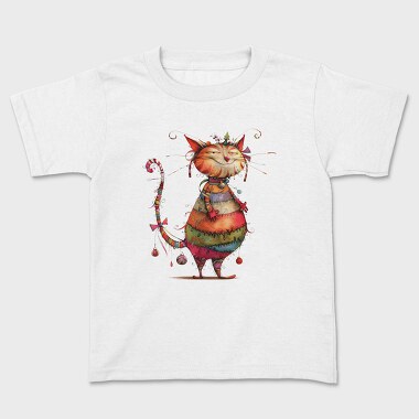Quirky Whimsical Cat, Tricou Copii