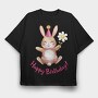 Rabbit Party Hat, Tricou Oversize Barbati (Unisex)