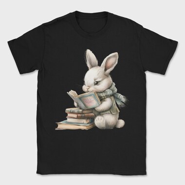 Rabbit Reading Book, Tricou Barbati (Unisex)