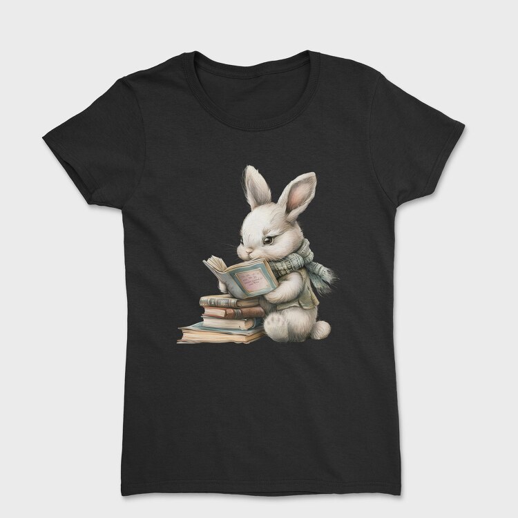 Rabbit Reading Book, Tricou Femei