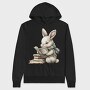 Rabbit Reading Book, Hanorac Oversize Barbati (Unisex)