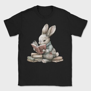 Rabbit Reading Books, Tricou Barbati (Unisex)