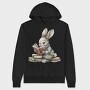 Rabbit Reading Books, Hanorac Oversize Barbati (Unisex)