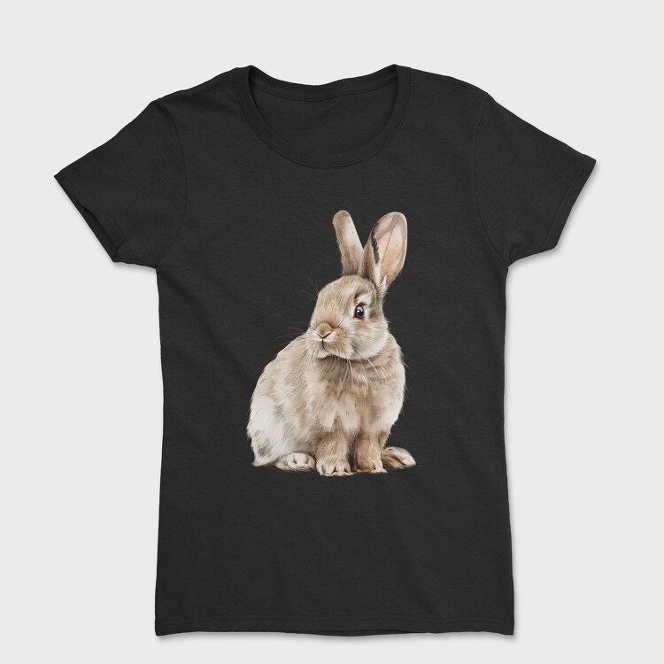 Rabbit Sitting Beige, Tricou Femei