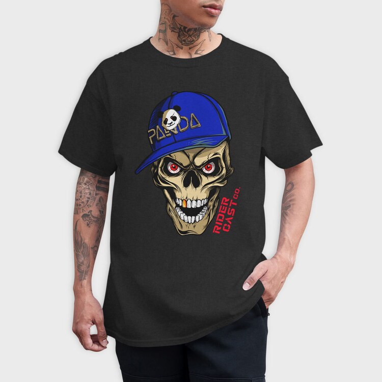 Skull Panda Cap Red Eyes Cast 99, Tricou Barbati (Unisex)