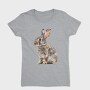 Rabbit Sitting Grey, Tricou Femei