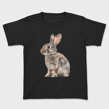 Rabbit Sitting Grey, Tricou Copii