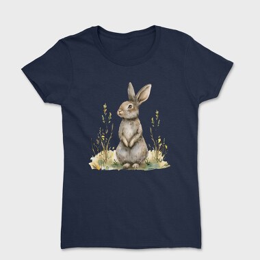 Rabbit Sitting In Grass, Tricou Femei