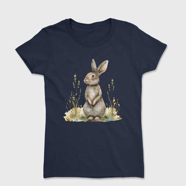 Rabbit Sitting In Grass, Tricou Femei