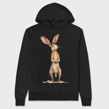 Rabbit Standing Wise, Hanorac Oversize Barbati (Unisex)