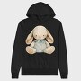 Rabbit Watercolor, Hanorac Oversize Barbati (Unisex)