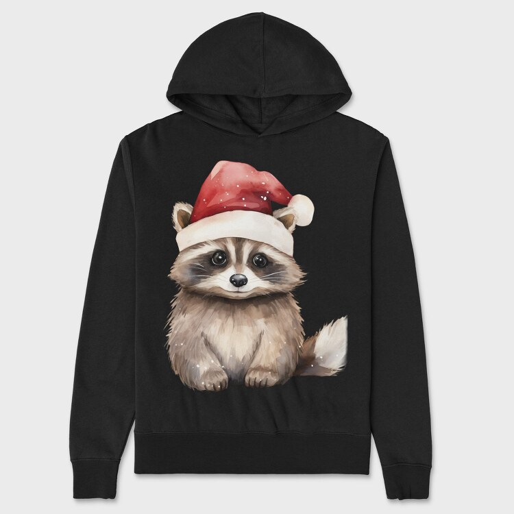 Raccoon Christmas Hat, Hanorac Oversize Barbati (Unisex)