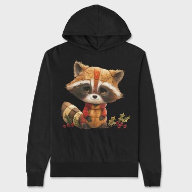 Raccoon Christmas Patchwork, Hanorac Oversize Barbati (Unisex)