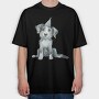 Puppy Party Hat, Tricou Oversize Barbati (Unisex)