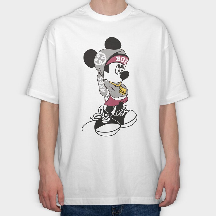 Mickey Mouse Boy Style Urban Art, Tricou Oversize Barbati (Unisex)