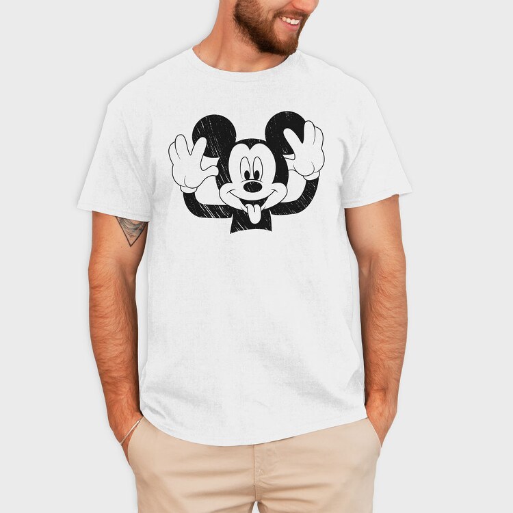 Mickey Mouse Waving Urban Art 99, Tricou Barbati (Unisex)