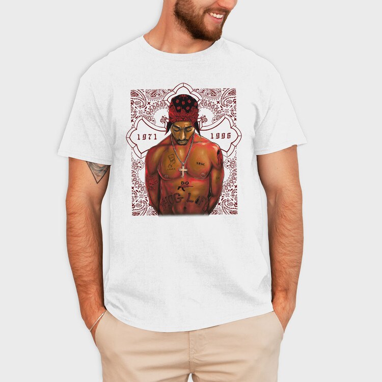 Tupac Tribute Paisley Tattoo 1971 1996, Tricou Barbati (Unisex)