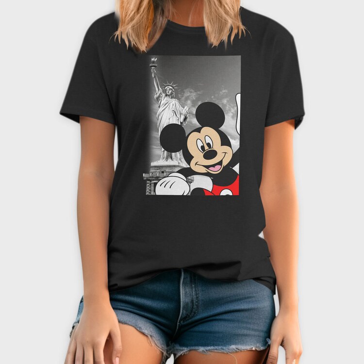Statue Of Liberty Mickey Mouse New York, Tricou Barbati (Unisex)