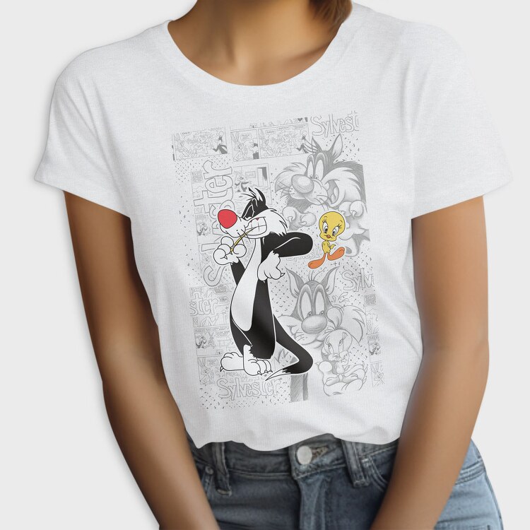 Sylvester Tweety Comic Art Urban Eyes, Tricou Femei